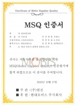 MSQ 인증서